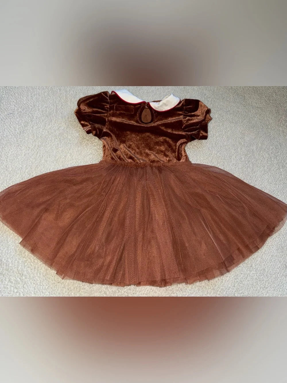 Taylor Joelle Velvet Gingerbread Christmas Dress Size 2